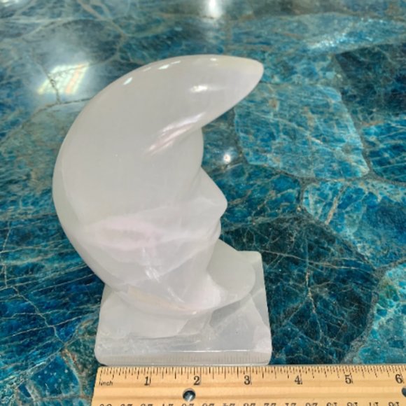 Onyx Moon Lamp, Boho Decor, Office Decor, Lighting Fixture, Unique Lighting - Picture 4 of 6